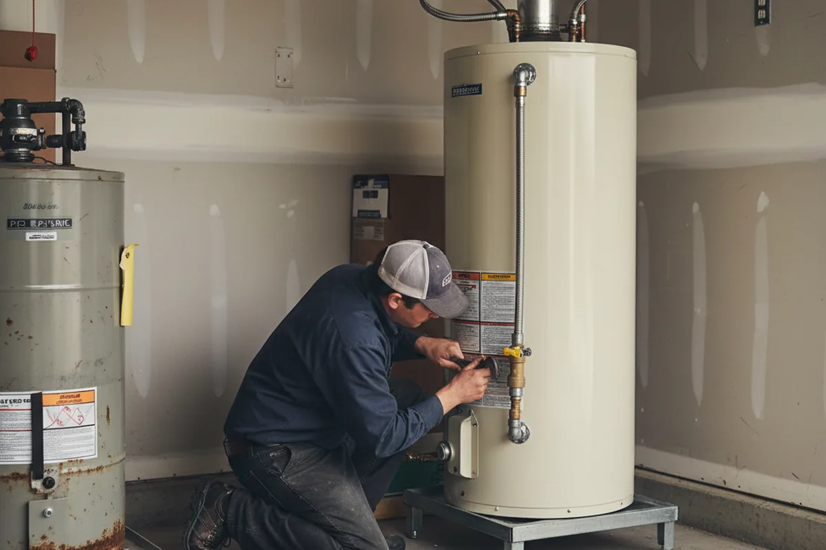 Water heater and shutoff valve replacement in Andover